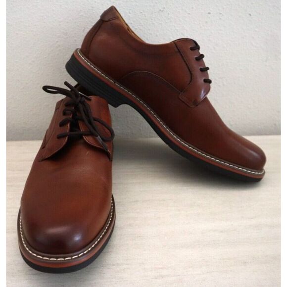 Florsheim Men's 9W Cognac Tumbled/Brown Leather Norwalk Cap Toe Oxford - Picture 1 of 9